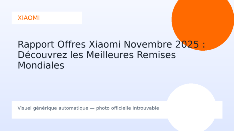 Rapport Offres Xiaomi Novembre 2025 : Découvrez les Meilleures Remises Mondiales