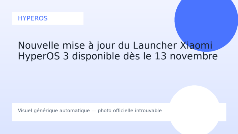 Nouvelle mise à jour du Launcher Xiaomi HyperOS 3 disponible dès le 13 novembre