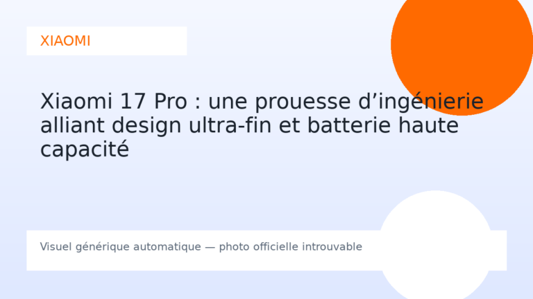 Xiaomi 17 Pro : une prouesse d’ingénierie alliant design ultra-fin et batterie haute capacité