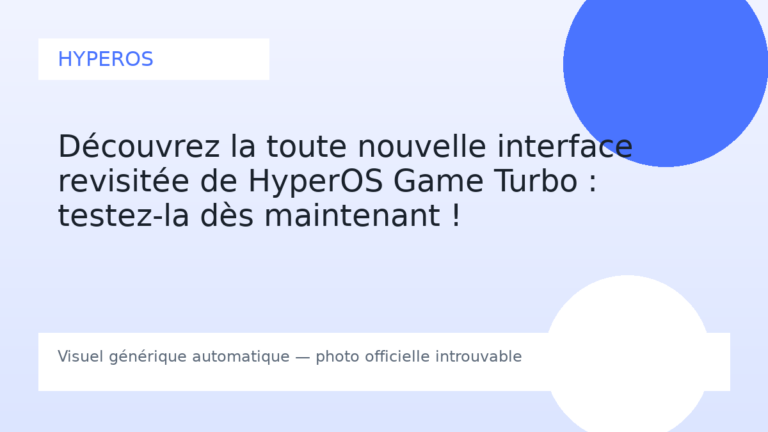 Découvrez la toute nouvelle interface revisitée de HyperOS Game Turbo : testez-la dès maintenant !