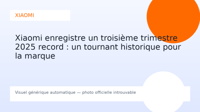 Xiaomi enregistre un troisième trimestre 2025 record : un tournant historique pour la marque