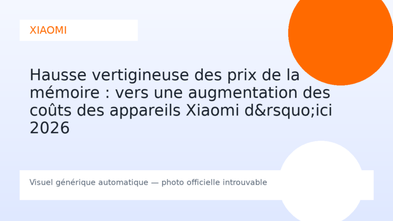 Hausse vertigineuse des prix de la mémoire : vers une augmentation des coûts des appareils Xiaomi d&rsquo;ici 2026