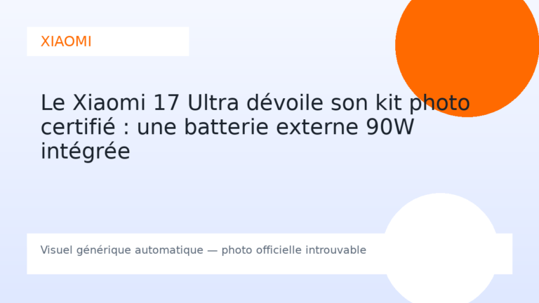 Le Xiaomi 17 Ultra dévoile son kit photo certifié : une batterie externe 90W intégrée