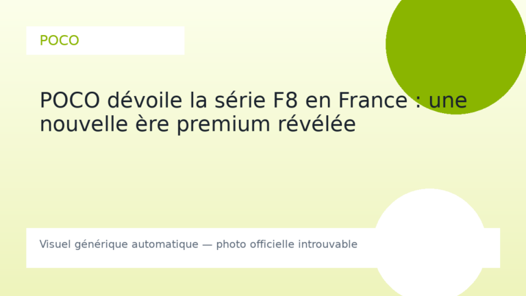 POCO dévoile la série F8 en France : une nouvelle ère premium révélée