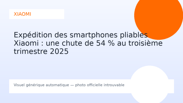 Expédition des smartphones pliables Xiaomi : une chute de 54 % au troisième trimestre 2025