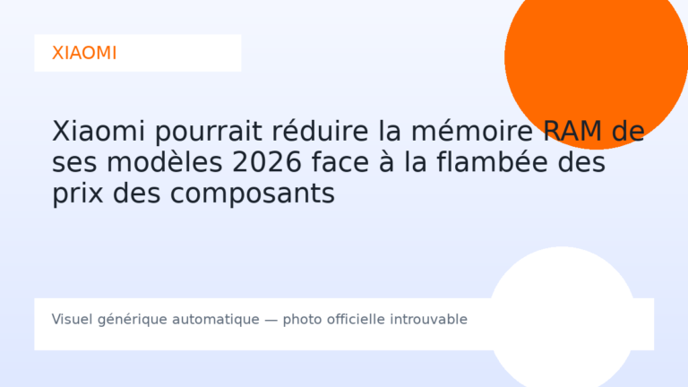 Xiaomi pourrait réduire la mémoire RAM de ses modèles 2026 face à la flambée des prix des composants