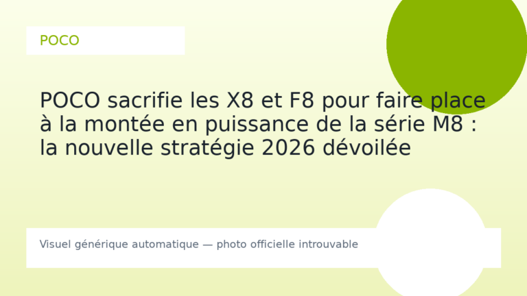 POCO sacrifie les X8 et F8 pour faire place à la montée en puissance de la série M8 : la nouvelle stratégie 2026 dévoilée