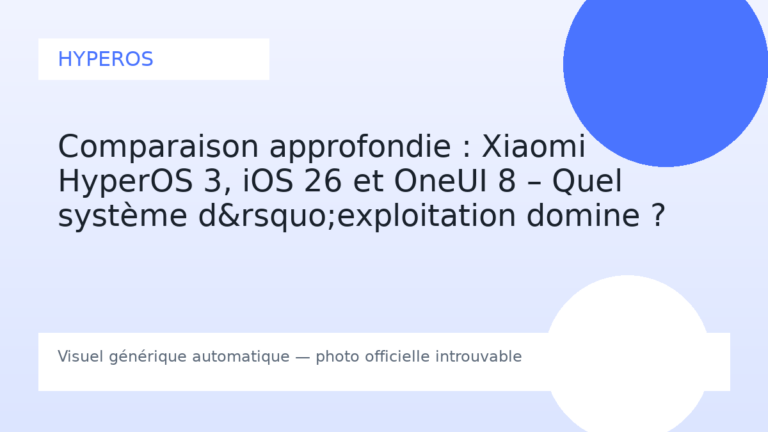 Comparaison approfondie : Xiaomi HyperOS 3, iOS 26 et OneUI 8 – Quel système d&rsquo;exploitation domine ?