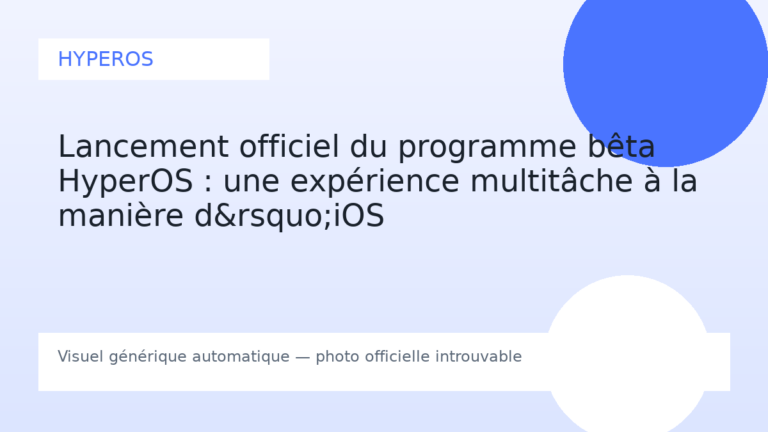 Lancement officiel du programme bêta HyperOS : une expérience multitâche à la manière d’iOS