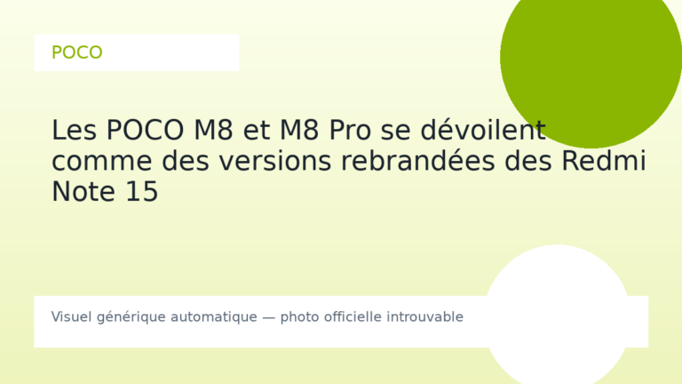 Les POCO M8 et M8 Pro se dévoilent comme des versions rebrandées des Redmi Note 15