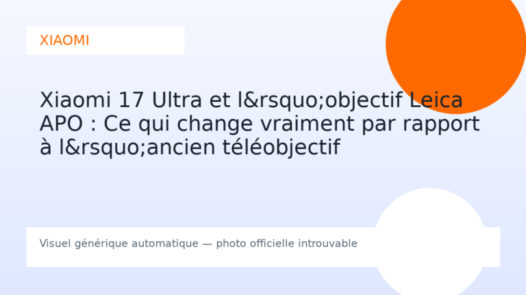 Xiaomi 17 Ultra et l’objectif Leica APO : Ce qui change vraiment par rapport à l’ancien téléobjectif