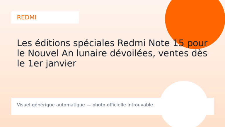 Les éditions spéciales Redmi Note 15 pour le Nouvel An lunaire dévoilées, ventes dès le 1er janvier