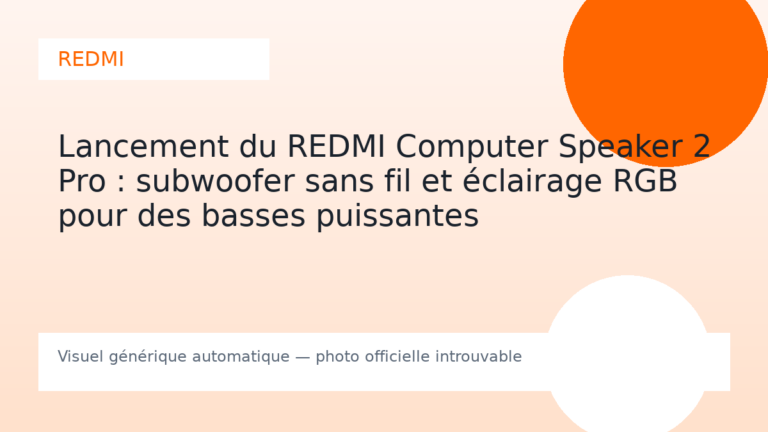 Lancement du REDMI Computer Speaker 2 Pro : subwoofer sans fil et éclairage RGB pour des basses puissantes