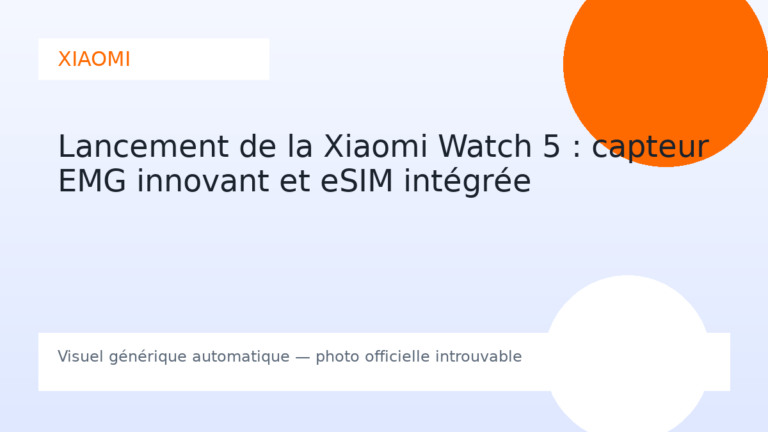 Lancement de la Xiaomi Watch 5 : capteur EMG innovant et eSIM intégrée