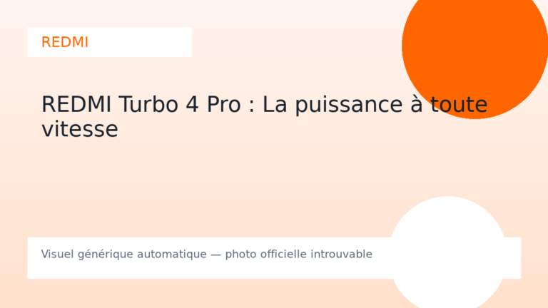 REDMI Turbo 4 Pro : La puissance à toute vitesse
