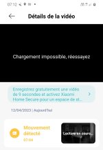 Video notification alerte mouvement ?