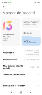 Bugs à répétitions sur Redmi Note 10 Pro suite à passage à Android 12