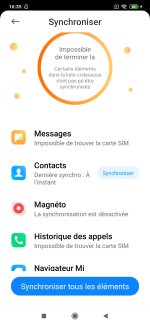 Synchronisation dans Xiaom Cloud sur Xiaom Redmi 9