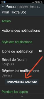 Notification personnalisée message
