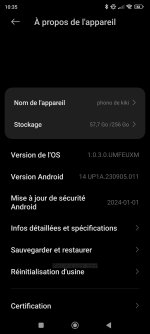 mise à jour vers HyperOs du Xiaomi 13 version globale