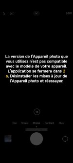 Défaut d'appareil photo