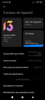 POCO F3 DERNIÈRE MISE À JOUR MI UI 13