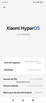 Échec de vérification lors de la mise à jour HyperOS du Redmi Note 13 Pro+ 5G