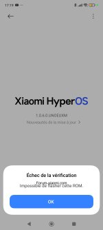 Échec de vérification lors de la mise à jour HyperOS du Redmi Note 13 Pro+ 5G