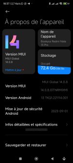 Mise à jour redmi note 13 pro 4 g impossible