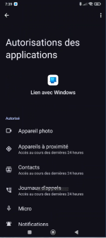 Lien avec Windows